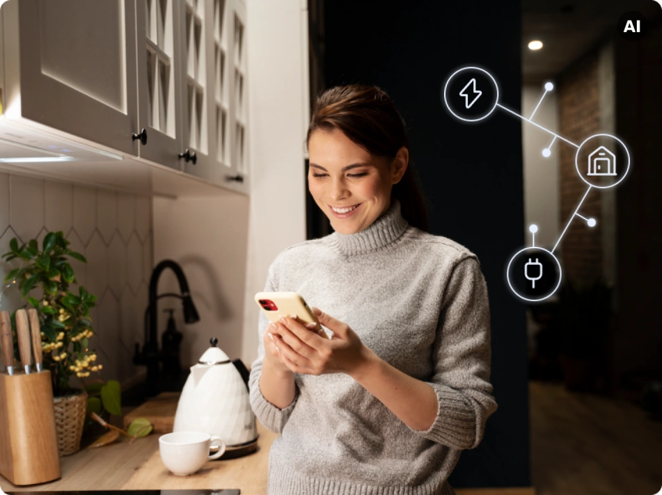 Kobieta korzysta z Enea Smart na telefonie